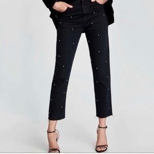 Zara Trafaluc Studded Black Jeans